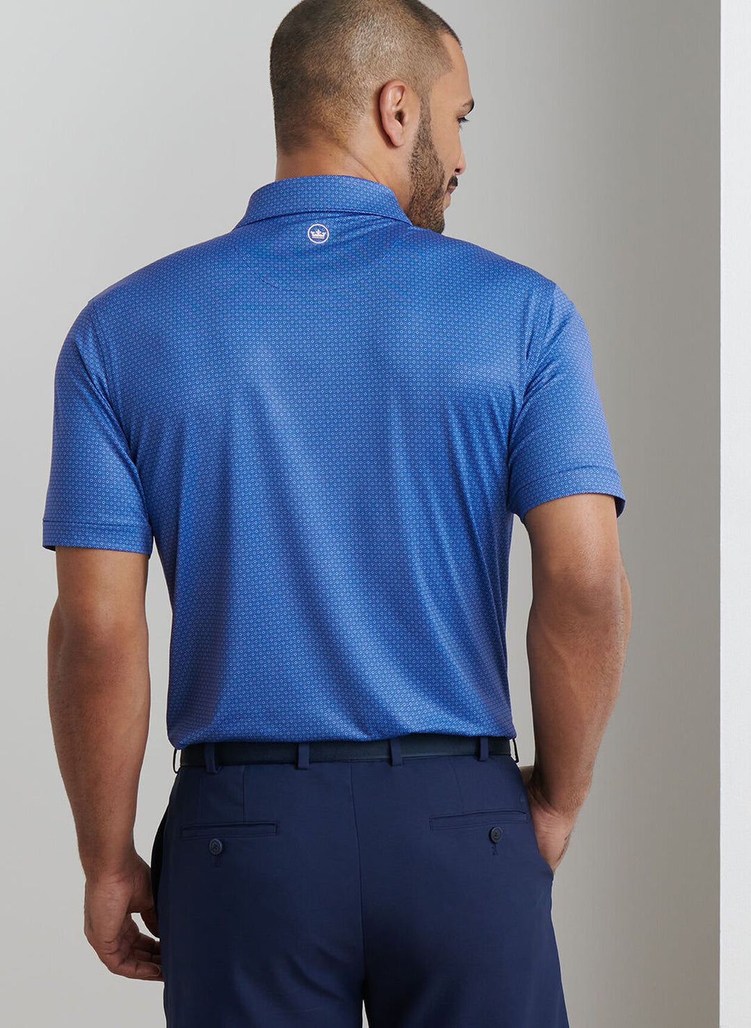 Peter Millar Axle Geo Performance Jersey Polo In Sport Navy
