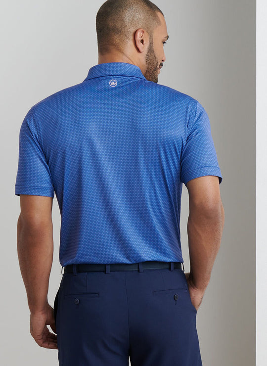 Peter Millar Axle Geo Performance Jersey Polo In Sport Navy
