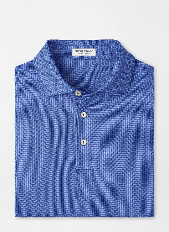 Peter Millar Axle Geo Performance Jersey Polo In Sport Navy