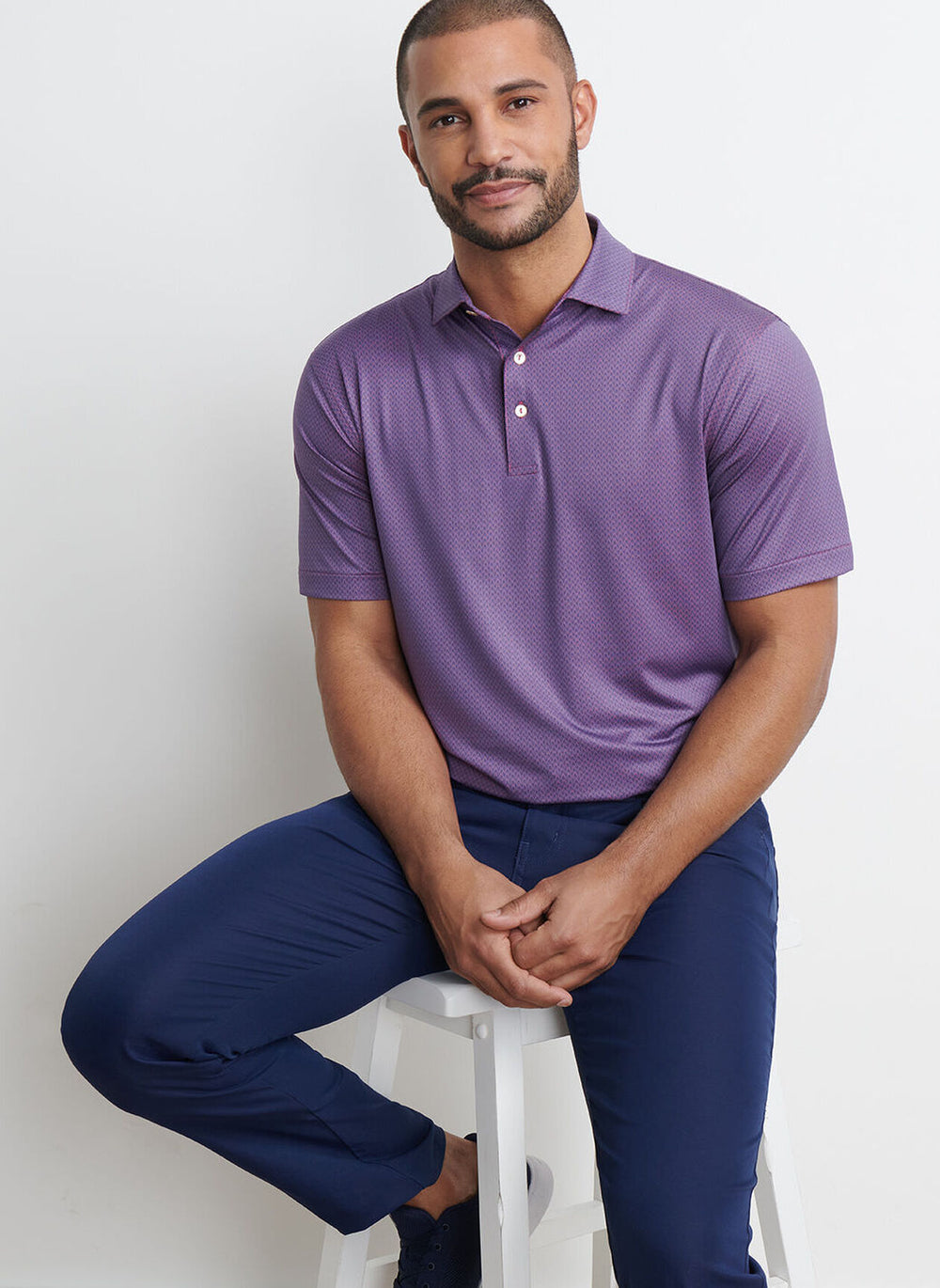 Peter Millar Abbott Performance Jersey Polo In Rosewood