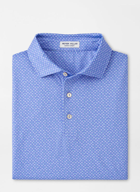 Peter Millar Oceana Rays Performance Jersey Polo In Seaside Blue