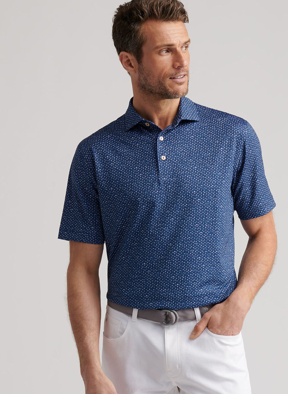Peter Millar Sidecar Performance Jersey Polo In Navy