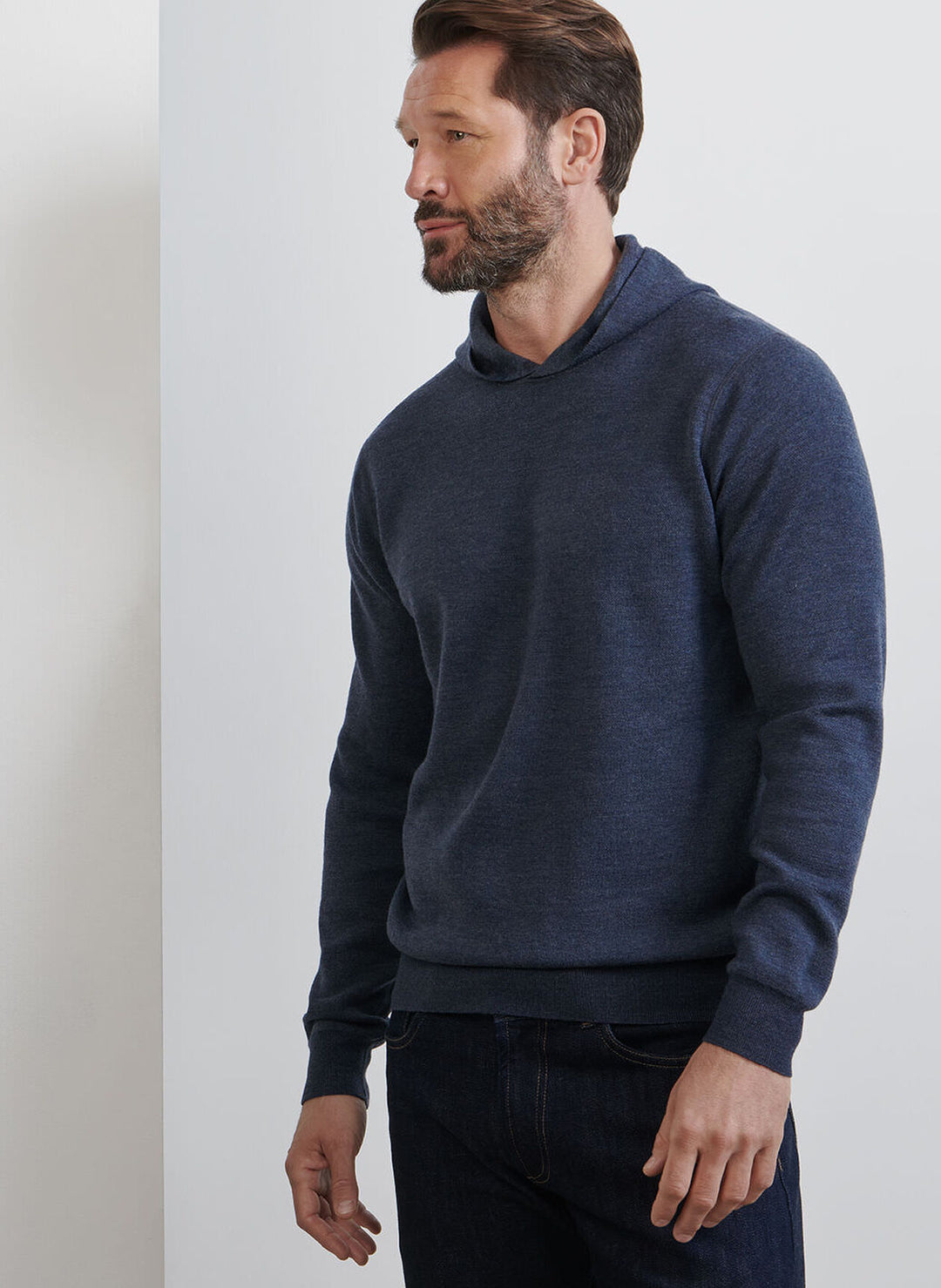 Peter Millar Reversible Camo Popover Hoodie In Blue Haze