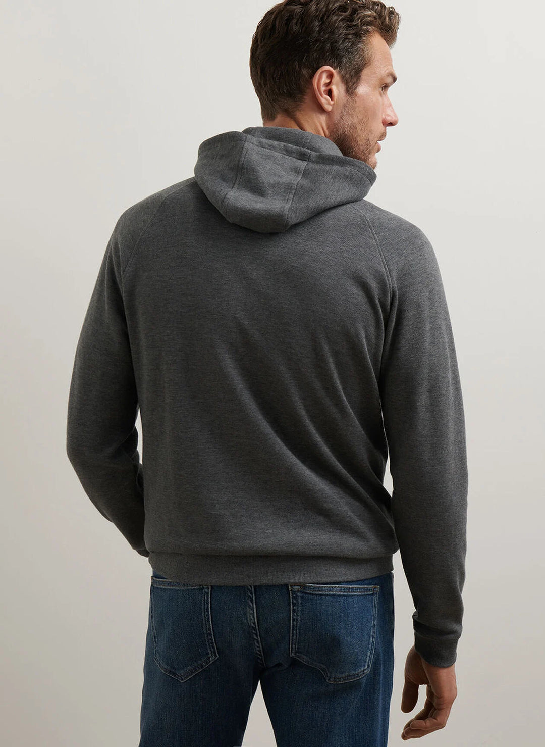 Peter Millar Crown Comfort Knit Hoodie In Charcoal