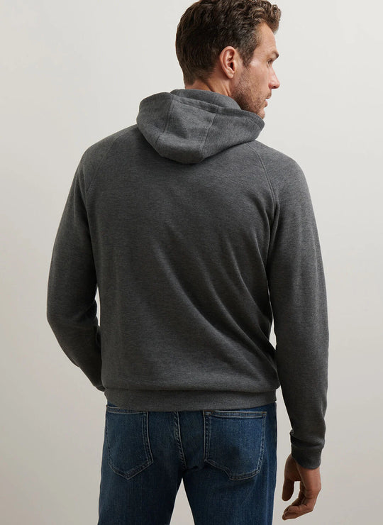 Peter Millar Crown Comfort Knit Hoodie In Charcoal