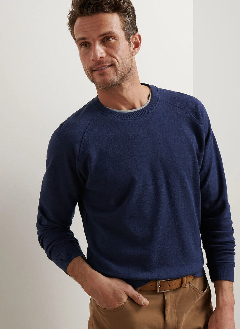 Peter Millar Crown Comfort Knit Crew In Navy
