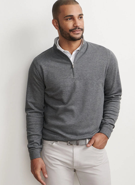 Peter Millar Crown Comfort Pullover In Charcoal