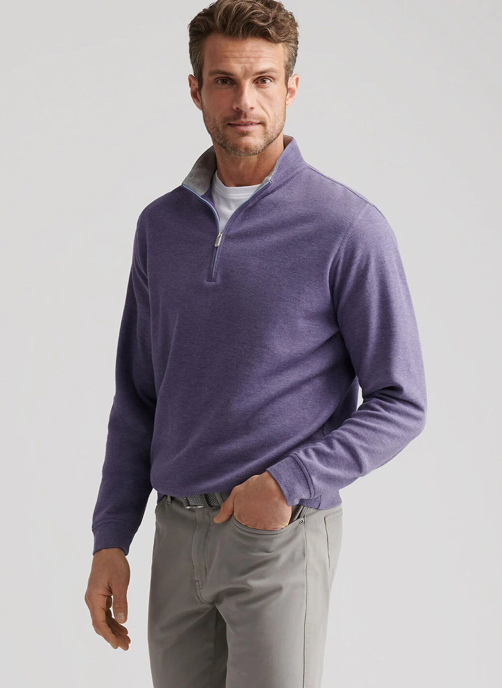 Peter Millar Crown Comfort Pullover In Deep Violet