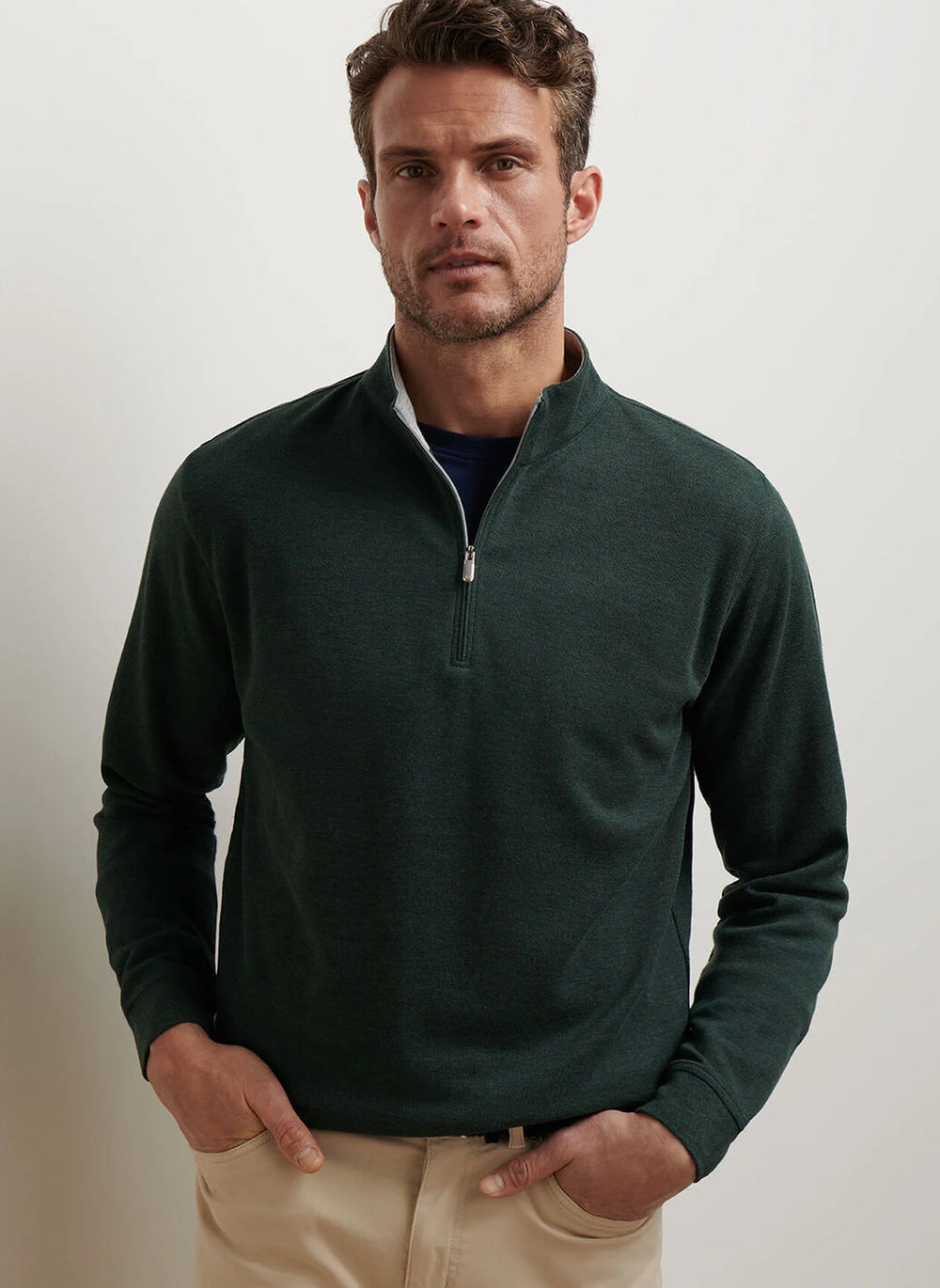 Peter Millar Crown Comfort Pullover In Deep Verdant
