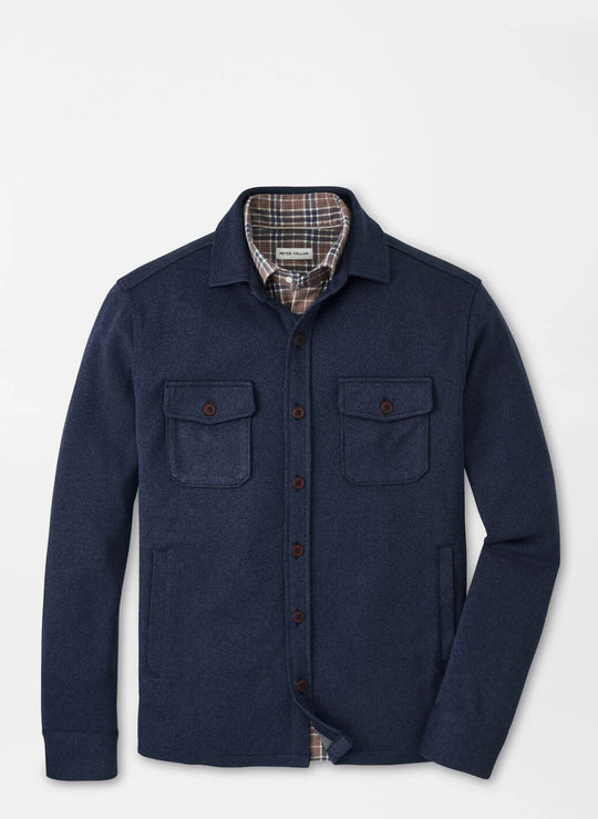 Peter Millar Crown Sweater Fleece Shirt Jacket In Navy