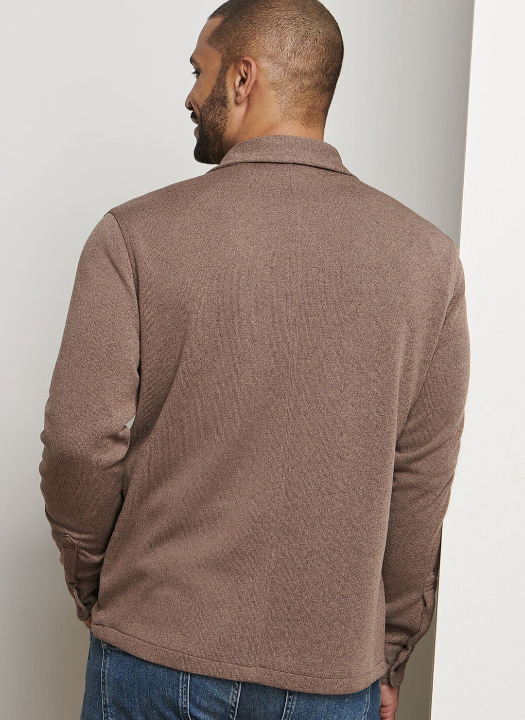 Peter Millar Crown Sweater Fleece Shirt Jacket In Poplar Brown