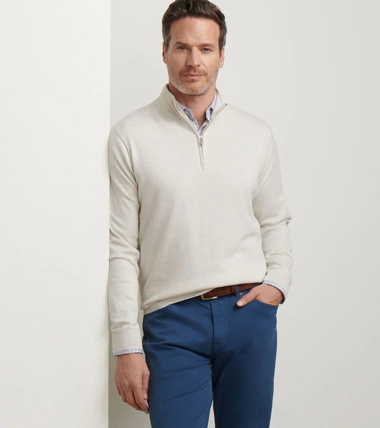 Peter Millar Autumn Crest Quarter-Zip in Ivory