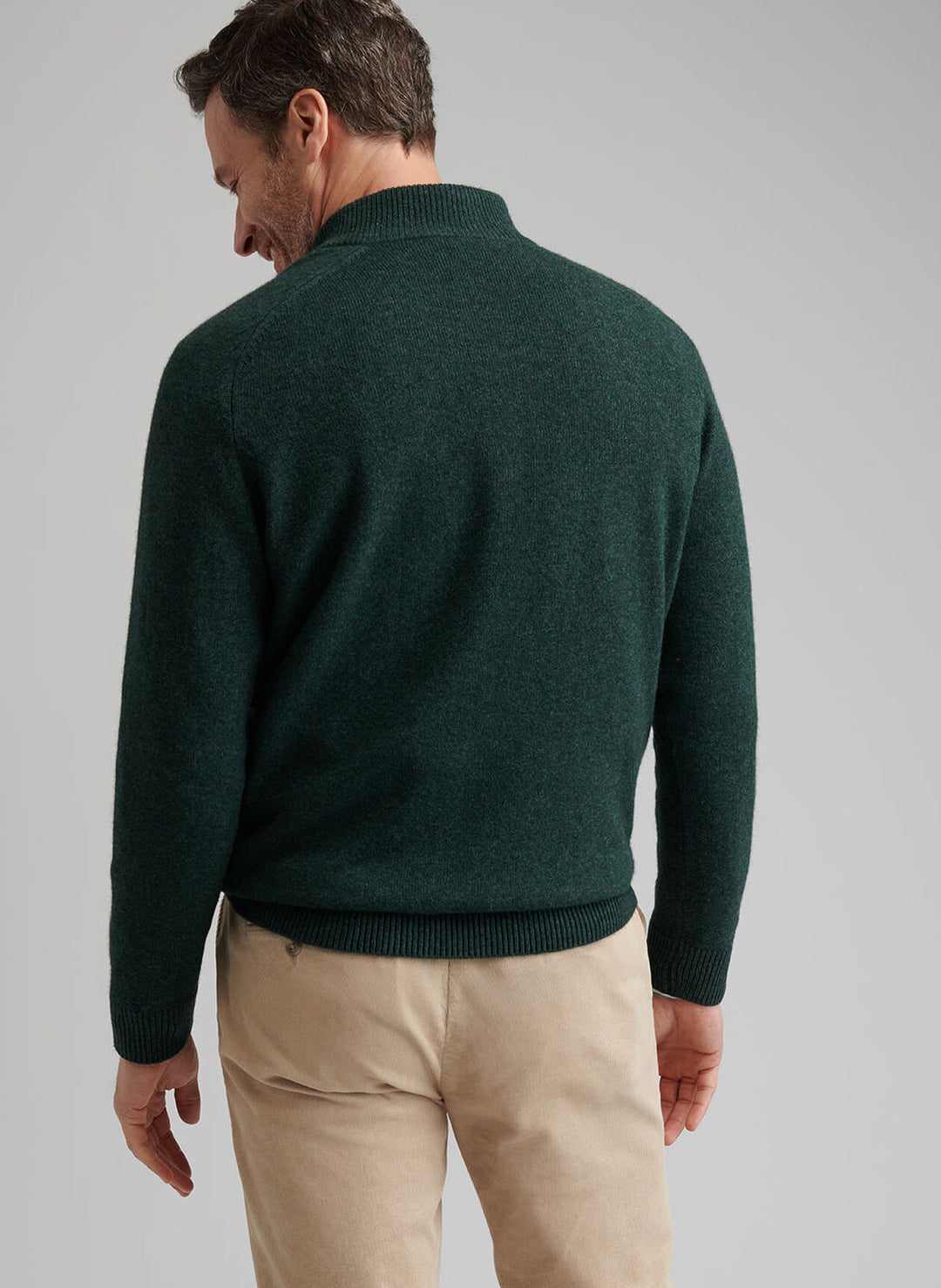 Peter Millar Crescent Quarter-Zip Sweater In Deep Verdant