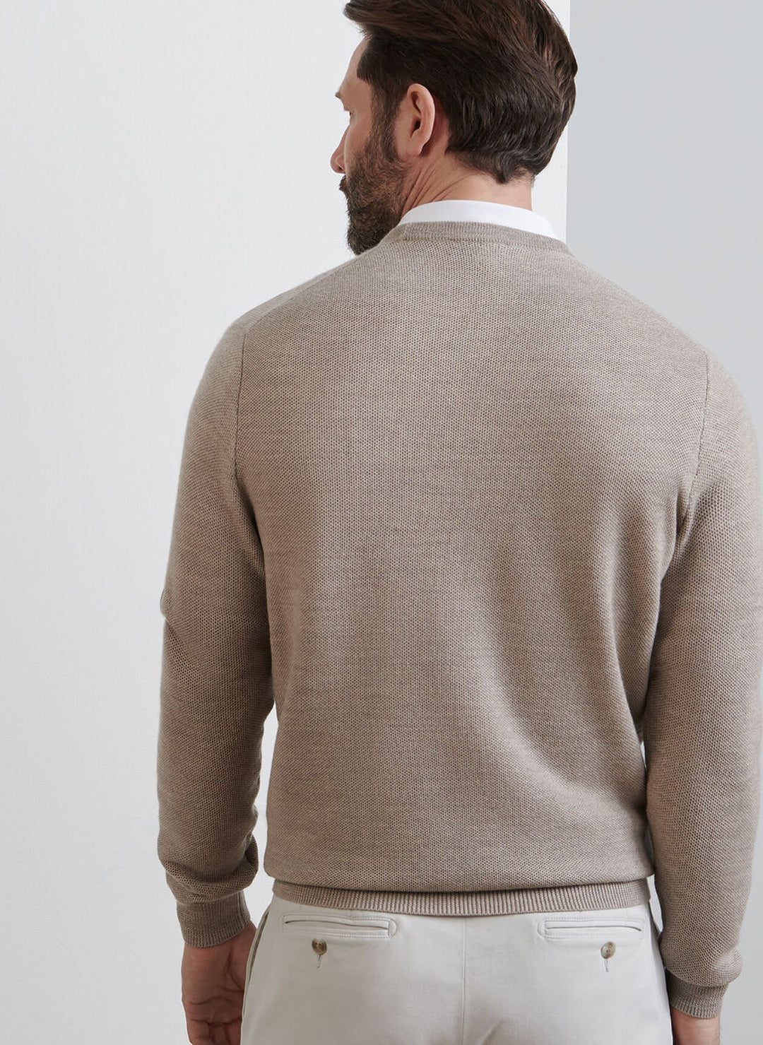 Peter Millar Autumn Crest Honeycomb Crewneck Sweater In Light Elm