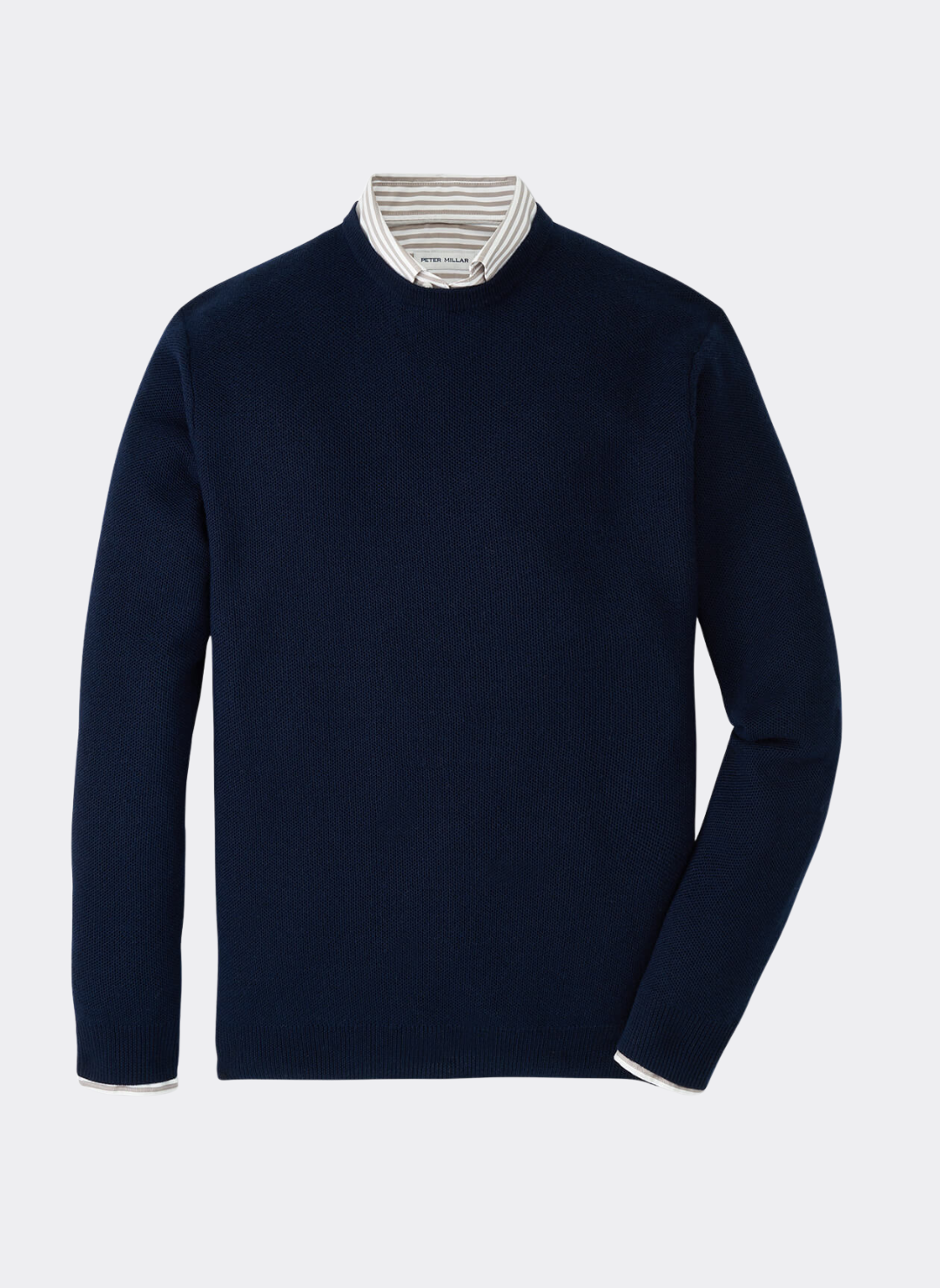 Autumn Crest Honeycomb Crewneck Sweater in Navy