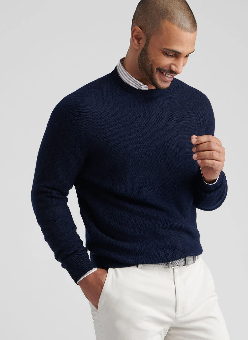 Peter Millar Autumn Crest Honeycomb Crewneck Sweater In Navy