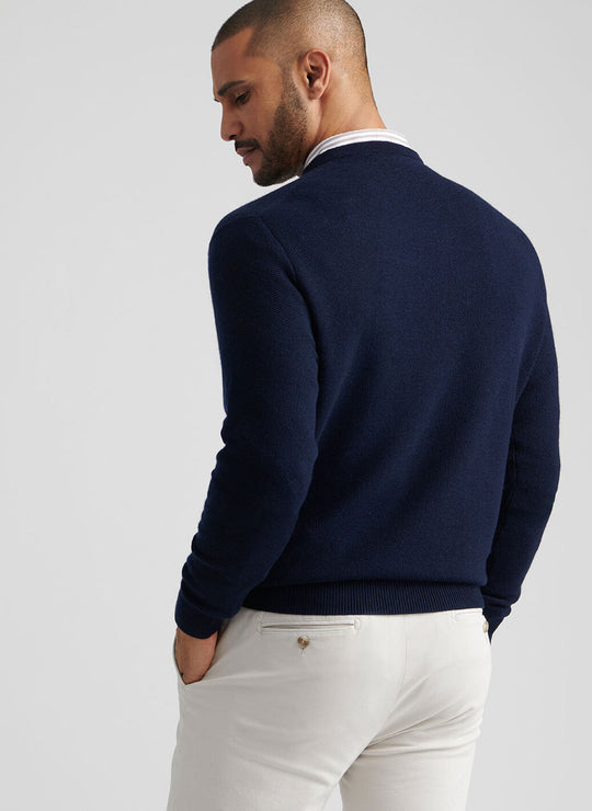 Peter Millar Autumn Crest Honeycomb Crewneck Sweater In Navy