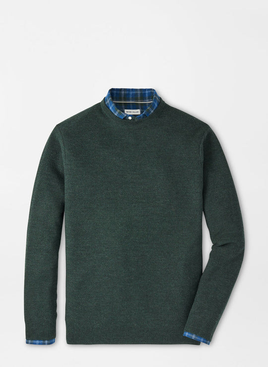Peter Millar Autumn Crest Honeycomb Crewneck Sweater In Nordic Pine