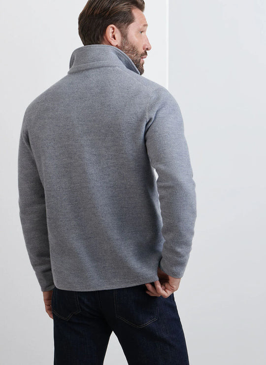 Peter Millar Carson Sweater Chore Coat In Gale Grey