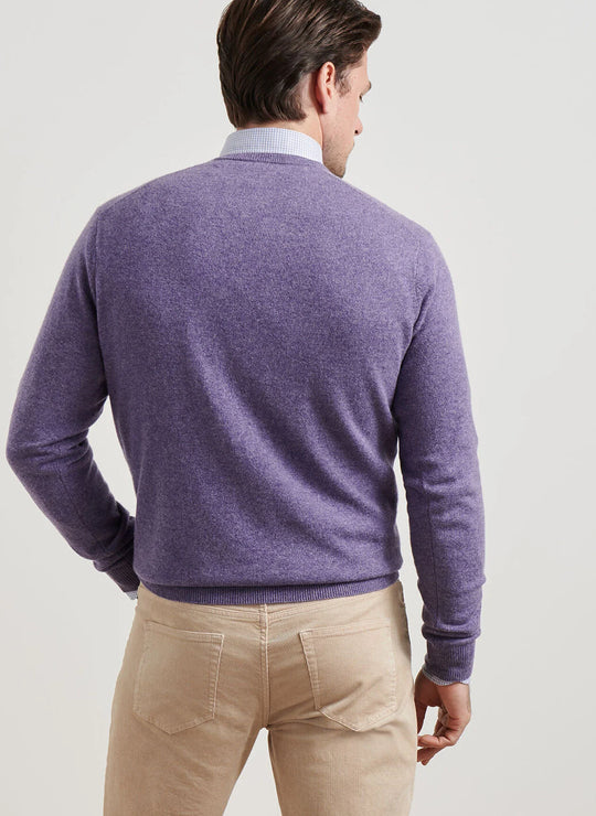 Peter Millar Crown Heritage Cashmere V-Neck Sweater In Deep Violet