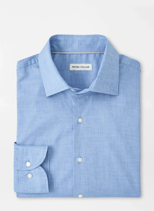 Highlands Soft Twill Cotton Sport Shirt in Ruddy Blue
