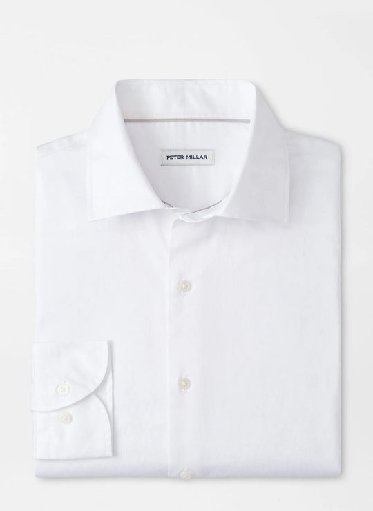 Peter Millar Highlands Soft Twill Cotton Sport Shirt In White