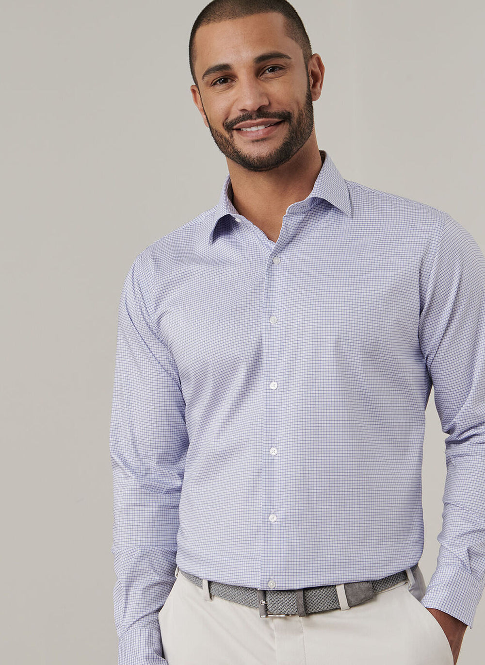 Peter Millar Jackson Crown Lite Cotton-Stretch Shirt In Deep Violet