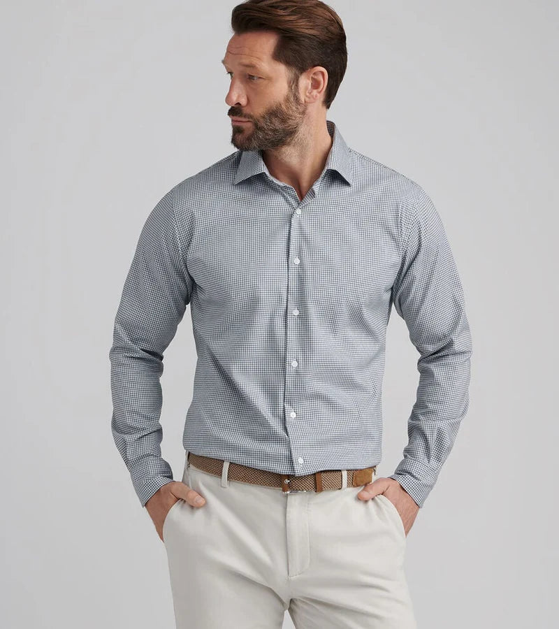 Jackson Crown Lite Cotton-Stretch Sport Shirt in Deep Verdant