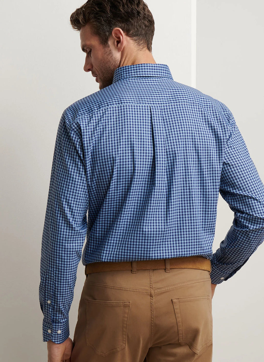 Peter Millar Conway Crown Lite Cotton-Stretch Shirt In Ruddy Blue