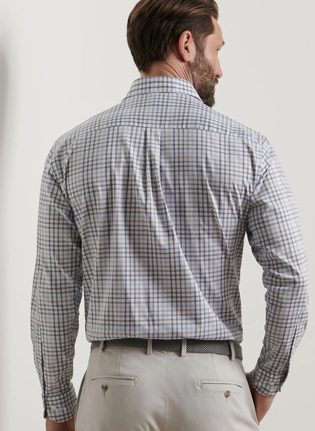 Peter Millar North Coast Crown Lite Cotton-Stretch Sport Shirt In Blue Haze