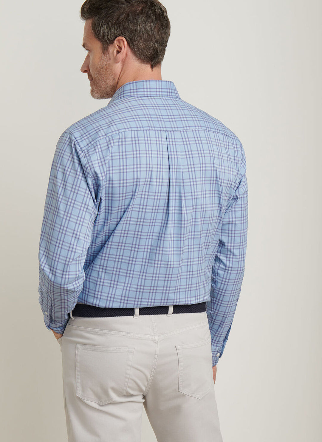Peter Millar Brevard Crown Lite Cotton-Stretch Sport Shirt In Ruddy Blue
