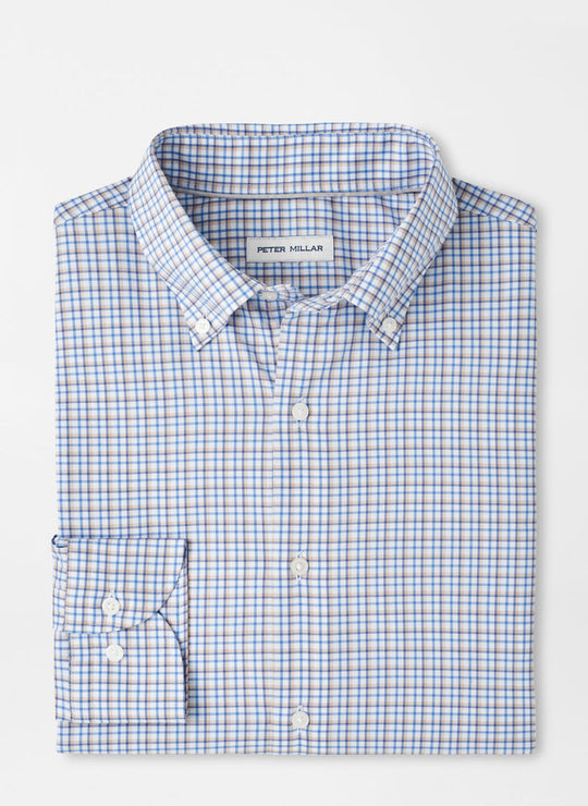 Peter Millar Julian Crown Lite Cotton-Stretch Shirt In Evening Tide