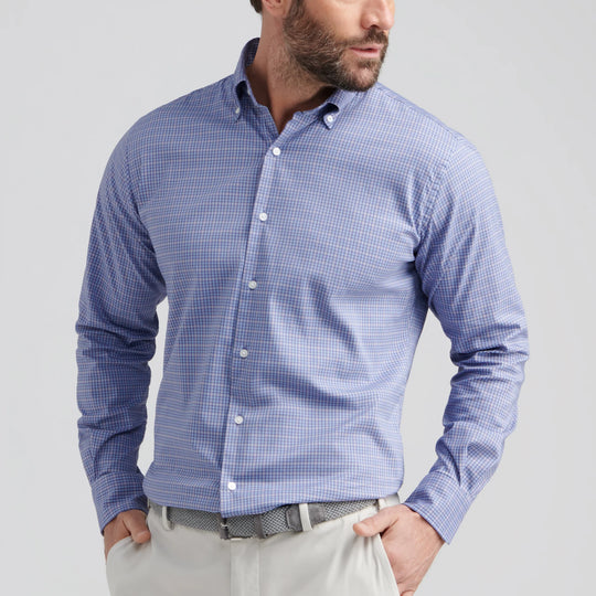 Stowe Crown Lite Cotton-Stretch Sport Shirt in Deep Violet