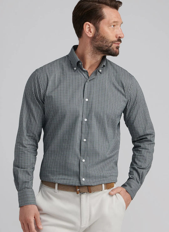 Stowe Crown Lite Cotton-Stretch Sport Shirt in Deep Verdant