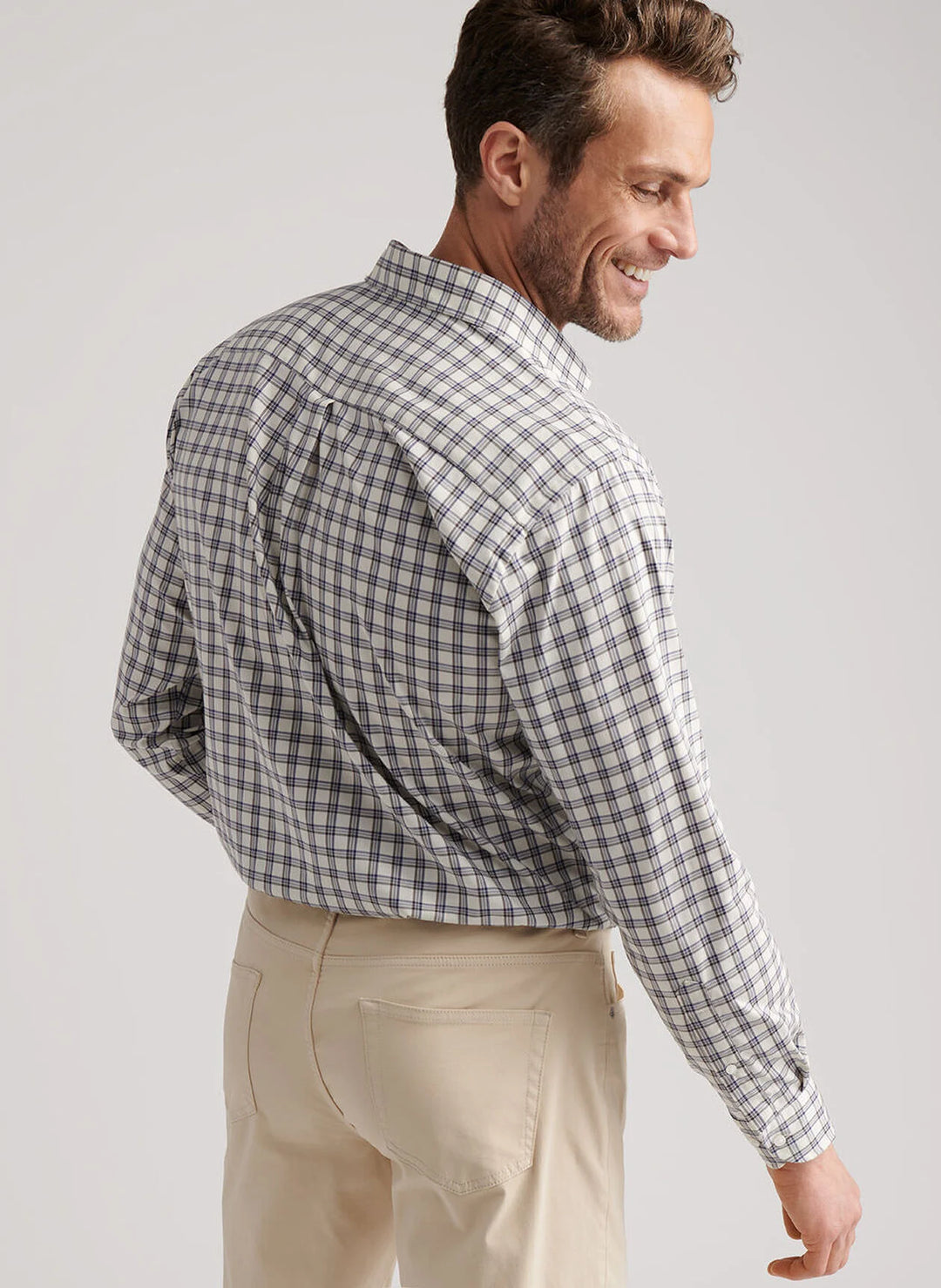 Peter Millar Lenox Crown Lite Cotton-Stretch Sport Shirt In Winter Ivory