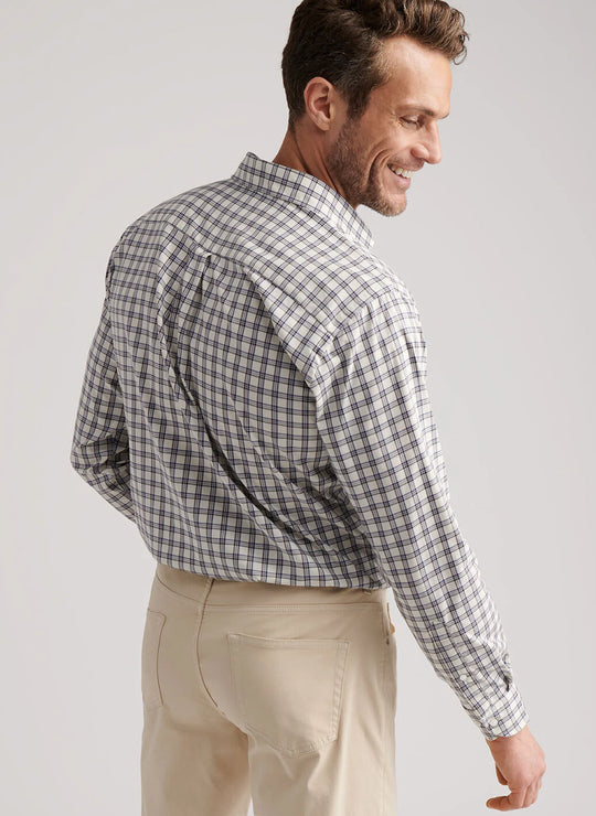 Peter Millar Lenox Crown Lite Cotton-Stretch Sport Shirt In Winter Ivory