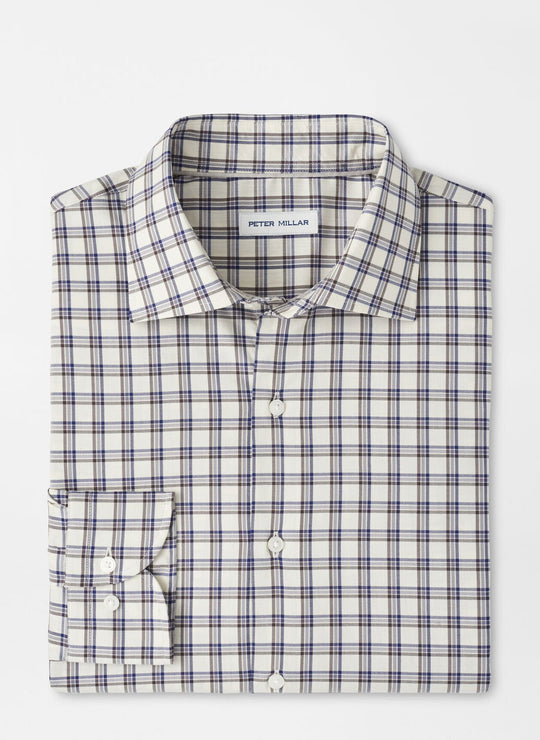 Peter Millar Lenox Crown Lite Cotton-Stretch Sport Shirt In Winter Ivory