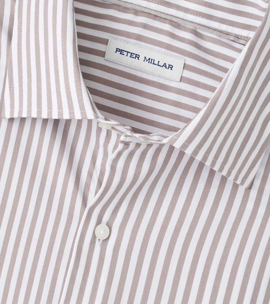 Cannon Crown Lite Cotton-Stretch Sport Shirt in Poplar Brown