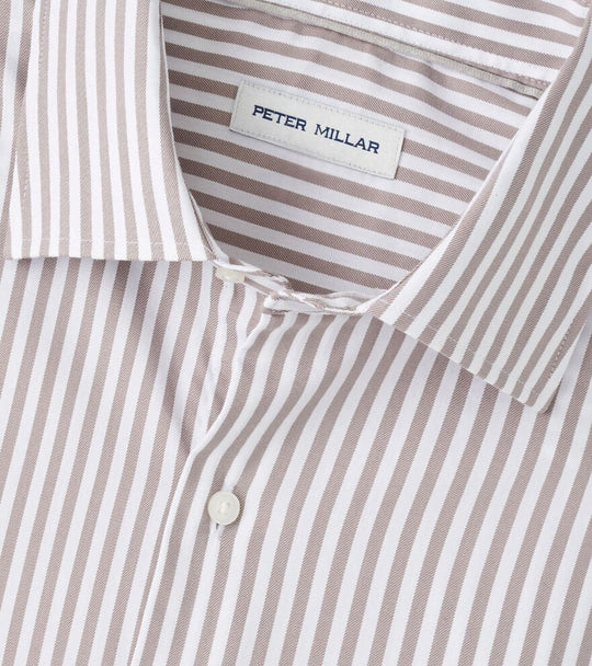 Cannon Crown Lite Cotton-Stretch Sport Shirt in Poplar Brown