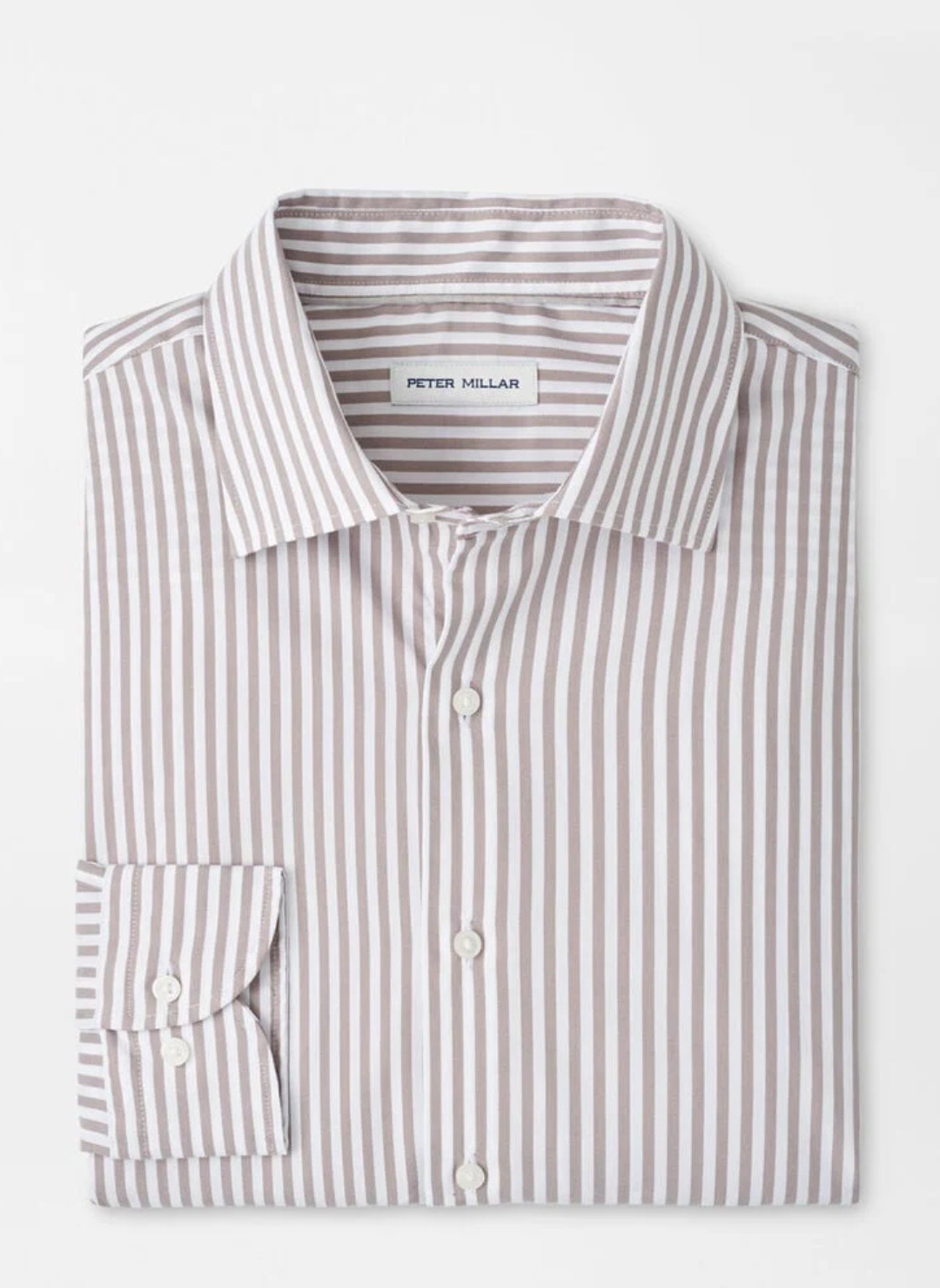 Cannon Crown Lite Cotton-Stretch Sport Shirt in Poplar Brown