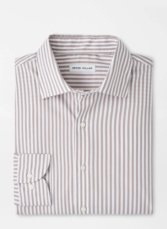 Cannon Crown Lite Cotton-Stretch Sport Shirt in Poplar Brown