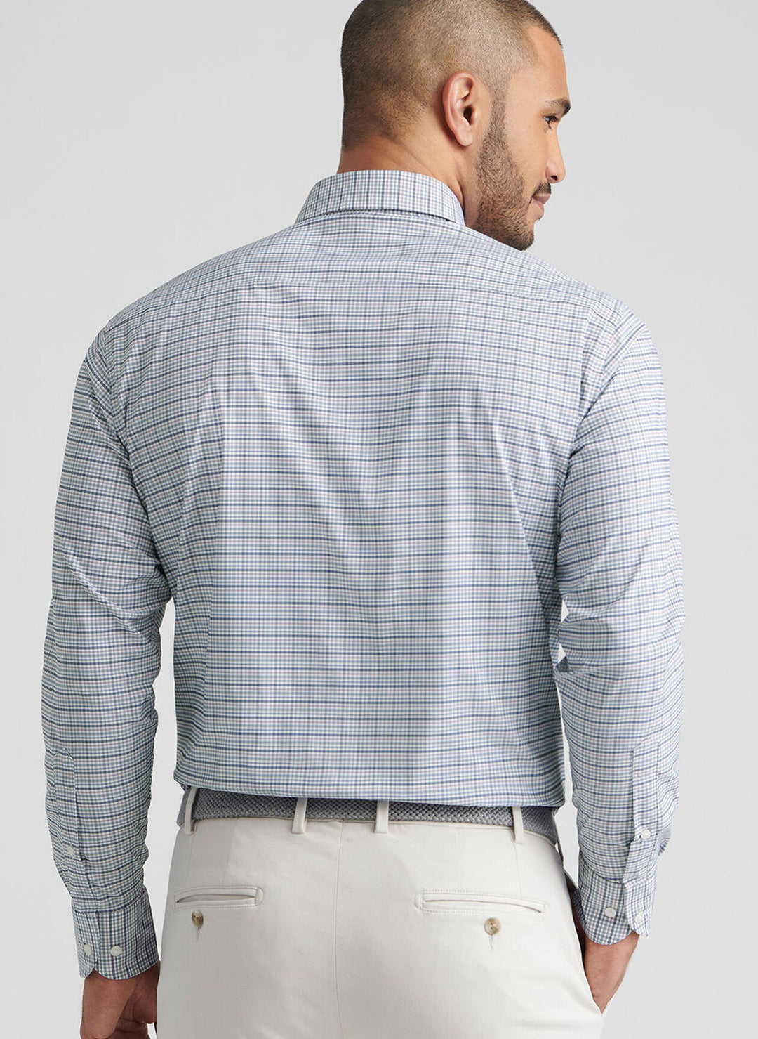 Peter Millar Leavenworth Performance Twill Sport Shirt In Blue Haze