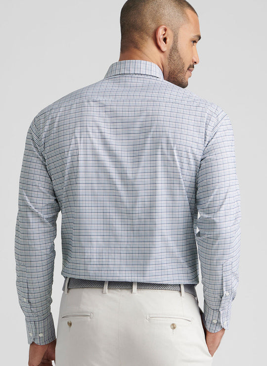 Peter Millar Leavenworth Performance Twill Sport Shirt In Blue Haze