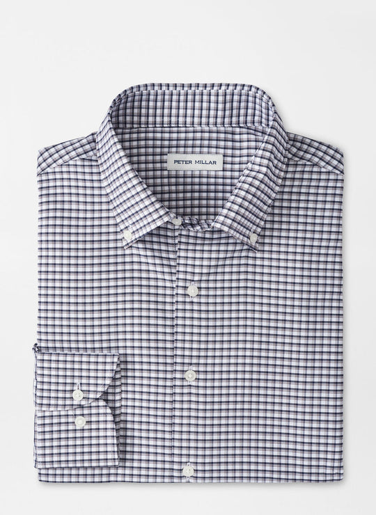 Peter Millar Cashiers Performance Twill Sport Shirt In Navy