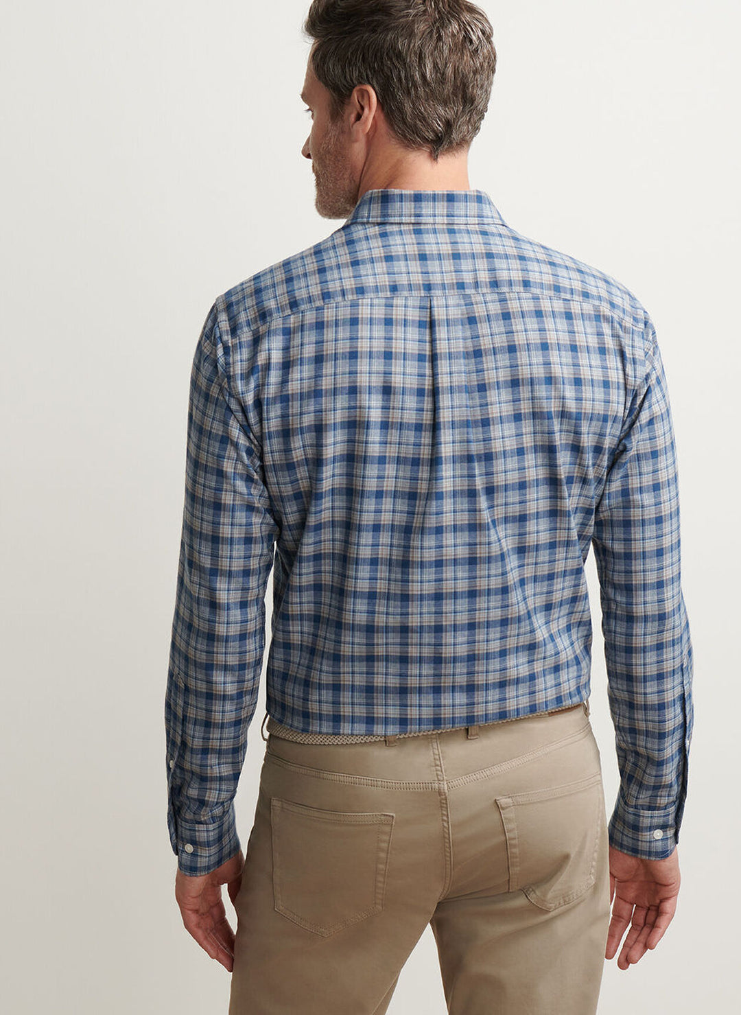 Peter Millar Whitecap Performance Flannel Sport Shirt In Blue Haze