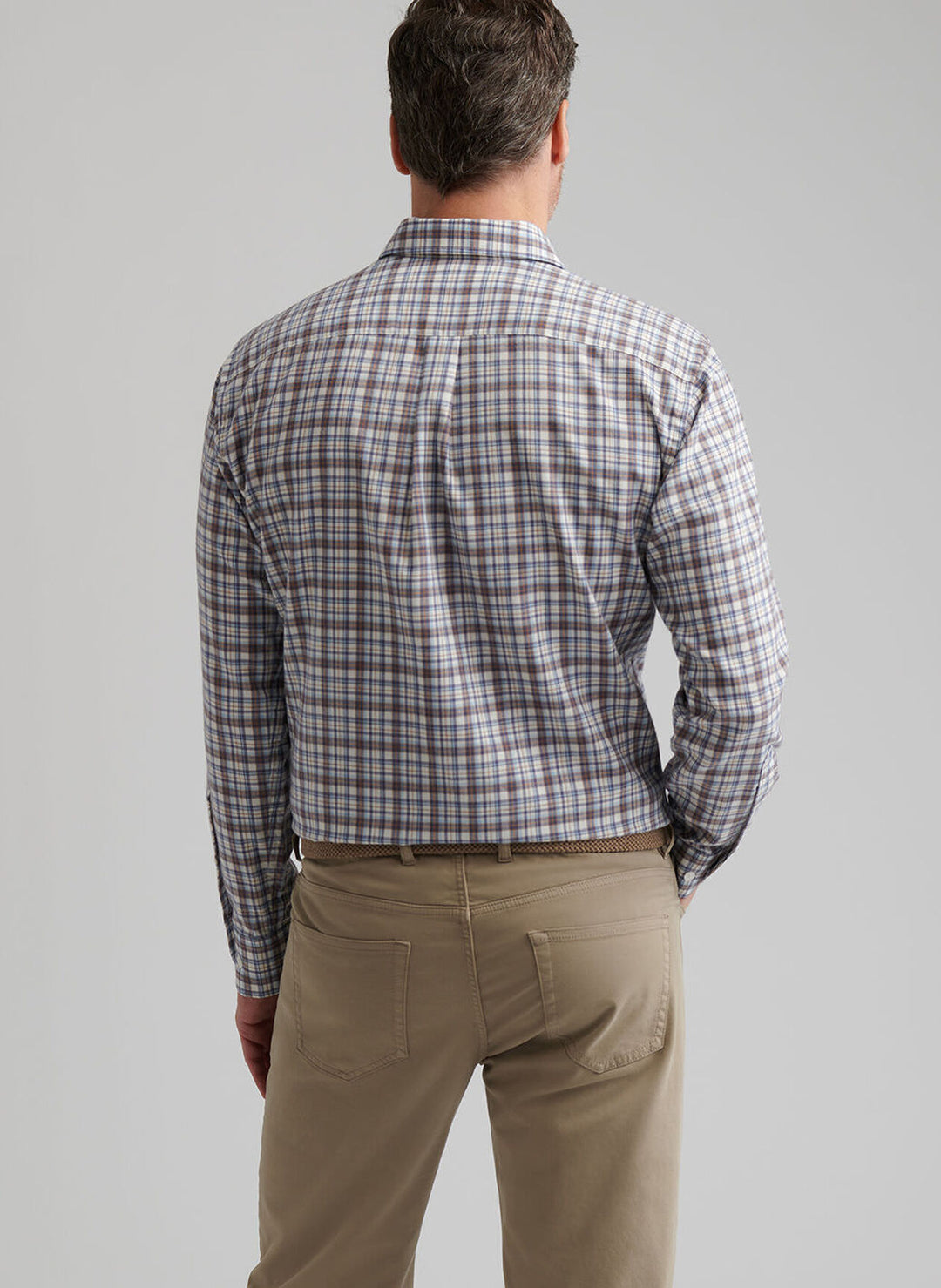 Peter Millar Waynesville Performance Flannel Sport Shirt In Winter Ivory