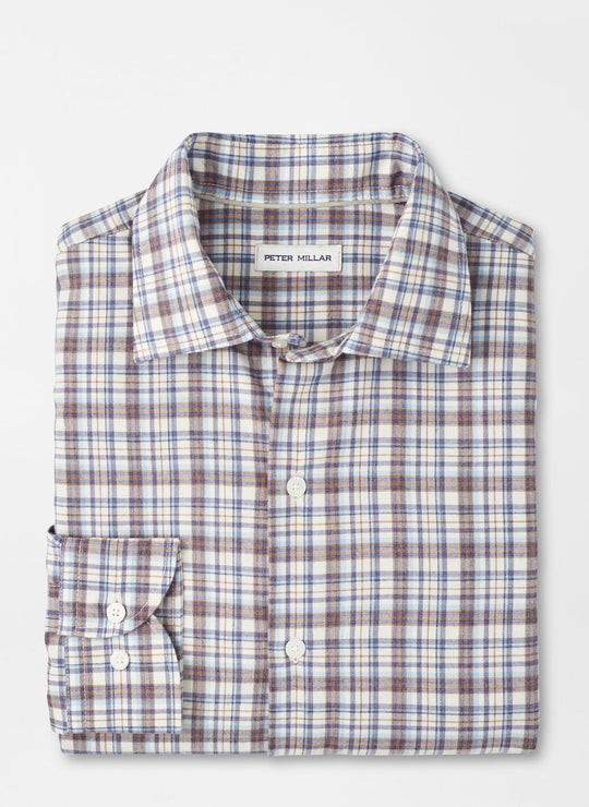 Peter Millar Waynesville Performance Flannel Sport Shirt In Winter Ivory