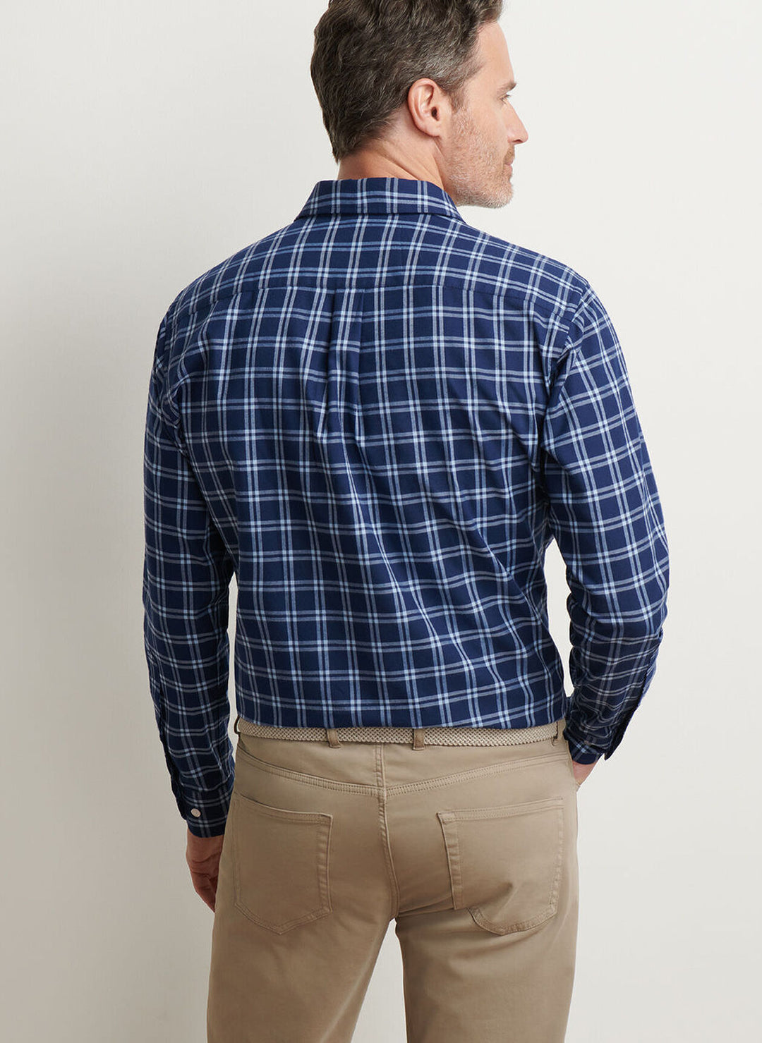 Peter Millar Mystic Performance Flannel Sport Shirt In Navy
