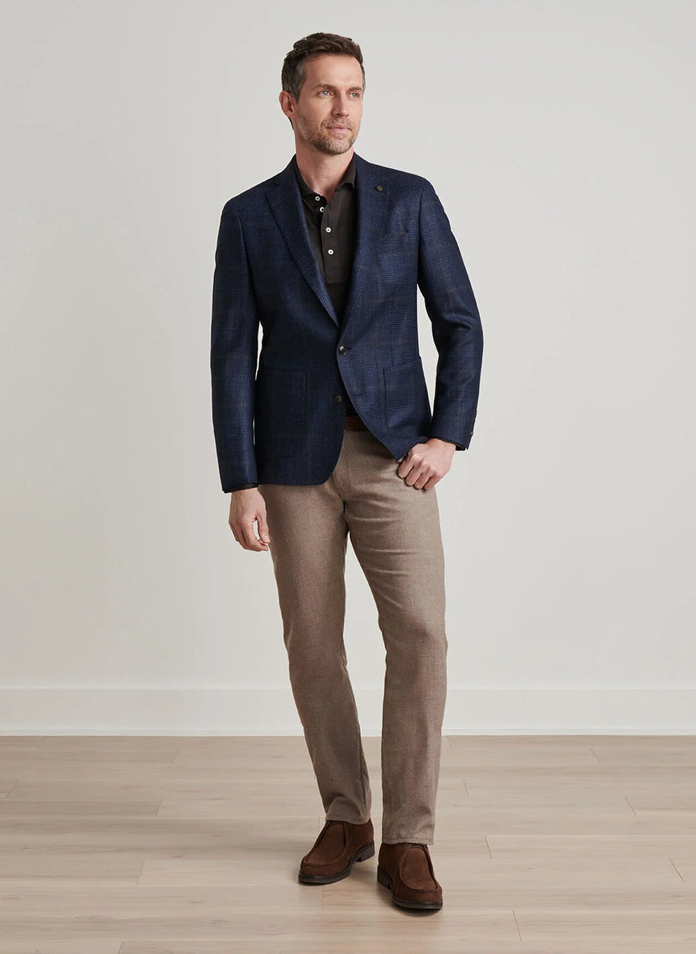 Peter Millar Benning Glen Plaid Soft Jacket In Navy