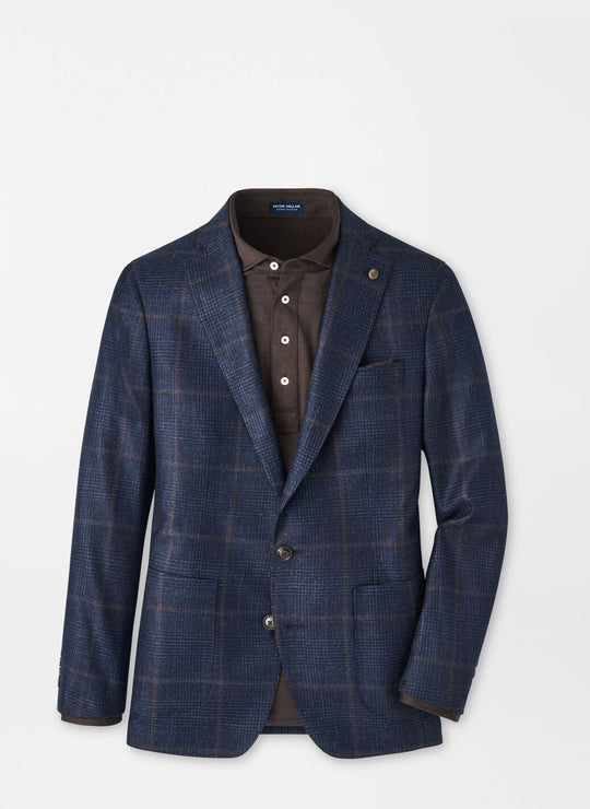Peter Millar Benning Glen Plaid Soft Jacket In Navy